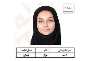 غزل کرمی نفر اول کنکور هنر ۱۴۰۵ کیست؟ + نفرات برتر گروه آزمایشی هنر